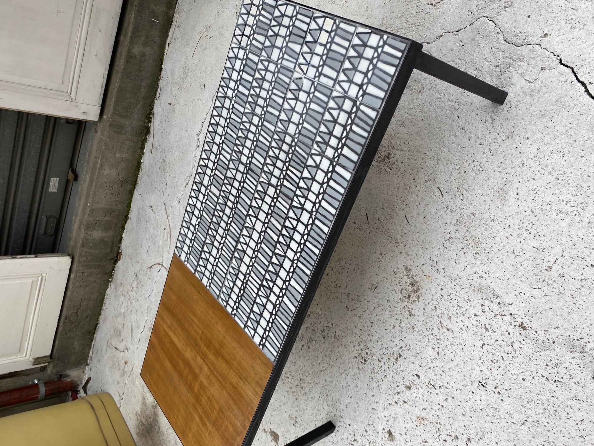 Pair of Ceramic and Wood Coffee Tables by Roger Capron, Vallauris, France 2