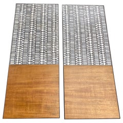 Pair of Ceramic and Wood Coffee Tables by Roger Capron, Vallauris, France