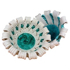 Pair of ceramic baskets, Sainte Radegonde, circa 1940