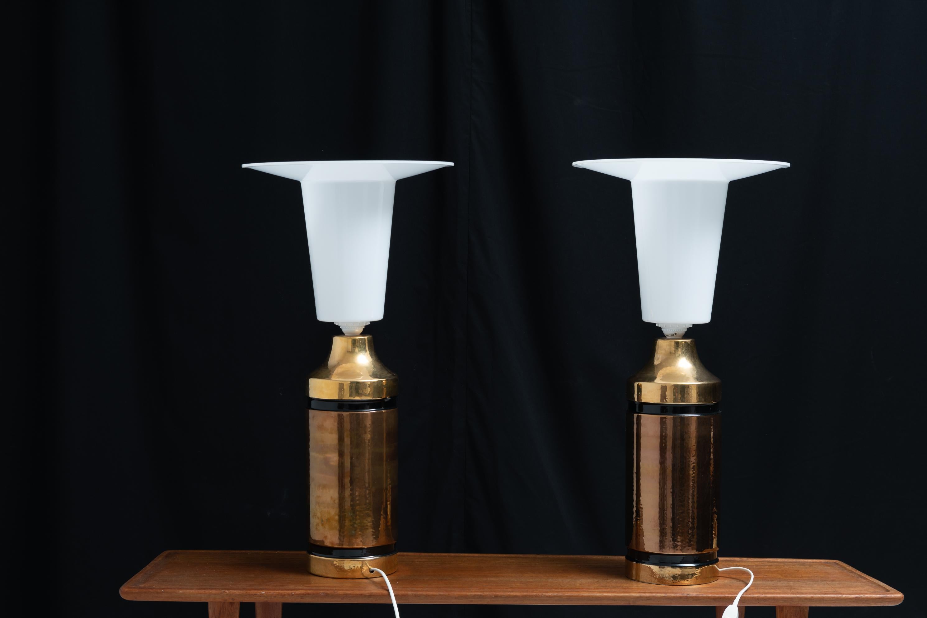 Suédois Paire de lampes de bureau en céramique Bitossi pour Bergboms en vente