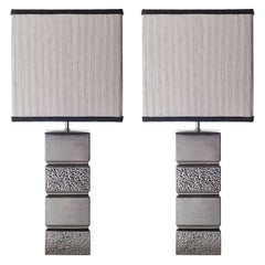 Contemporary Table Lamp, Platinum Finish