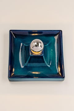 Pair of Ceramic Blue Wall Light Sputnik Germany 1970s