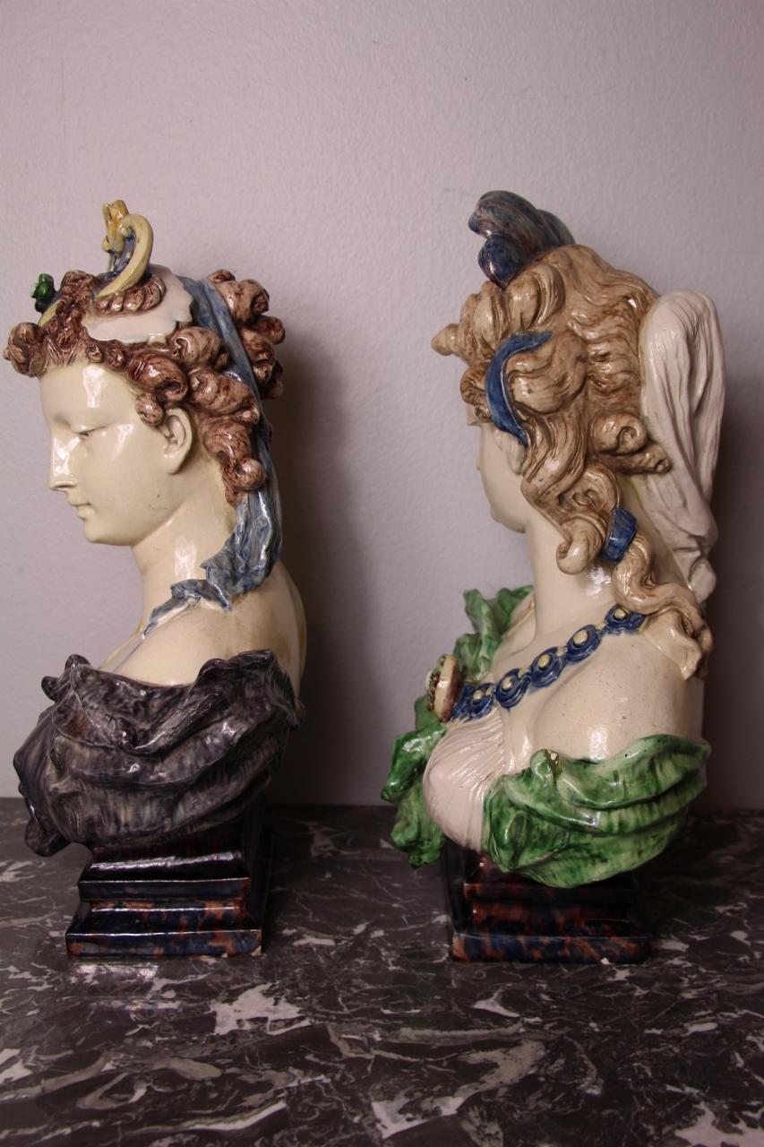 Napoleon III Pair of Ceramic Busts Attributed to Minton