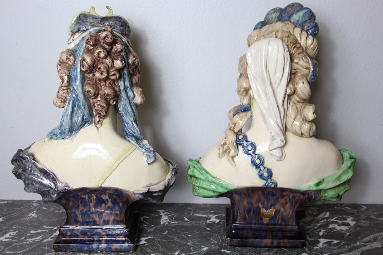 Pair of Ceramic Busts Attributed to Minton In Fair Condition In charmes, FR