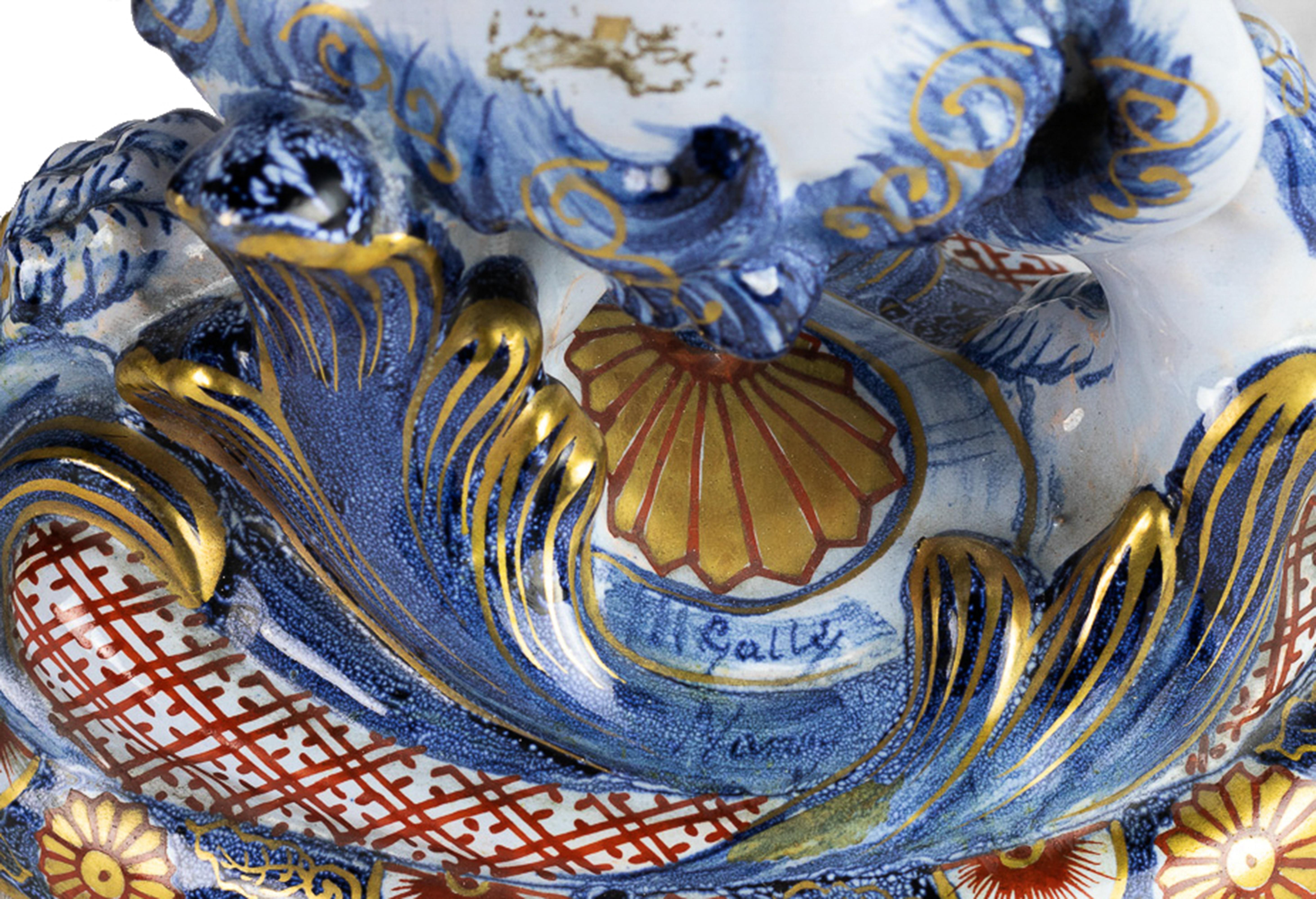 Coppia di portacandele in ceramica, Leoni di Emile Gallé, XIX secolo in vendita 6
