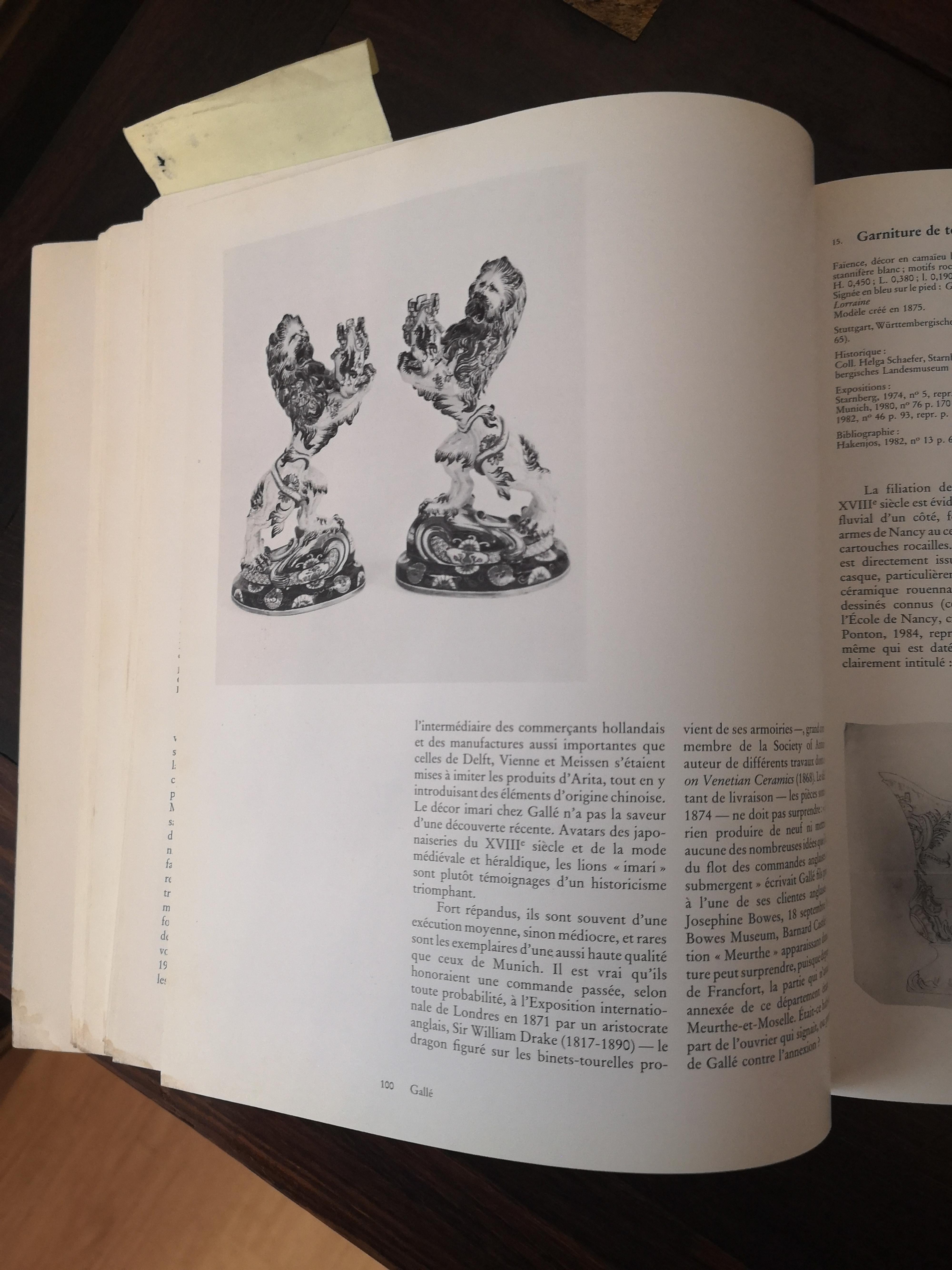 Coppia di portacandele in ceramica, Leoni di Emile Gallé, XIX secolo in vendita 10