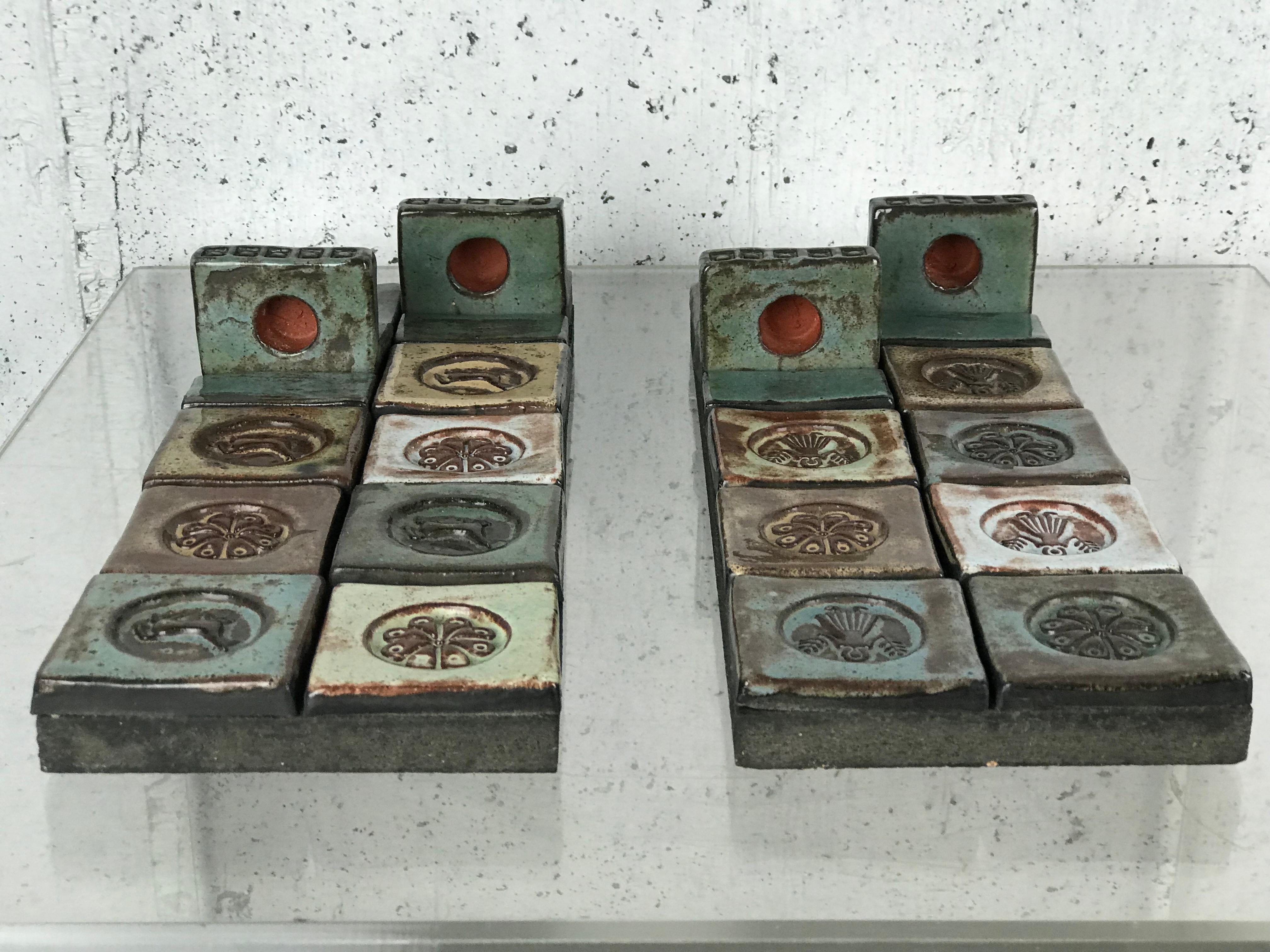 Pair of Ceramic Candle Wall Sconces by Lizzie Thyssen for Illums Bolighus 3