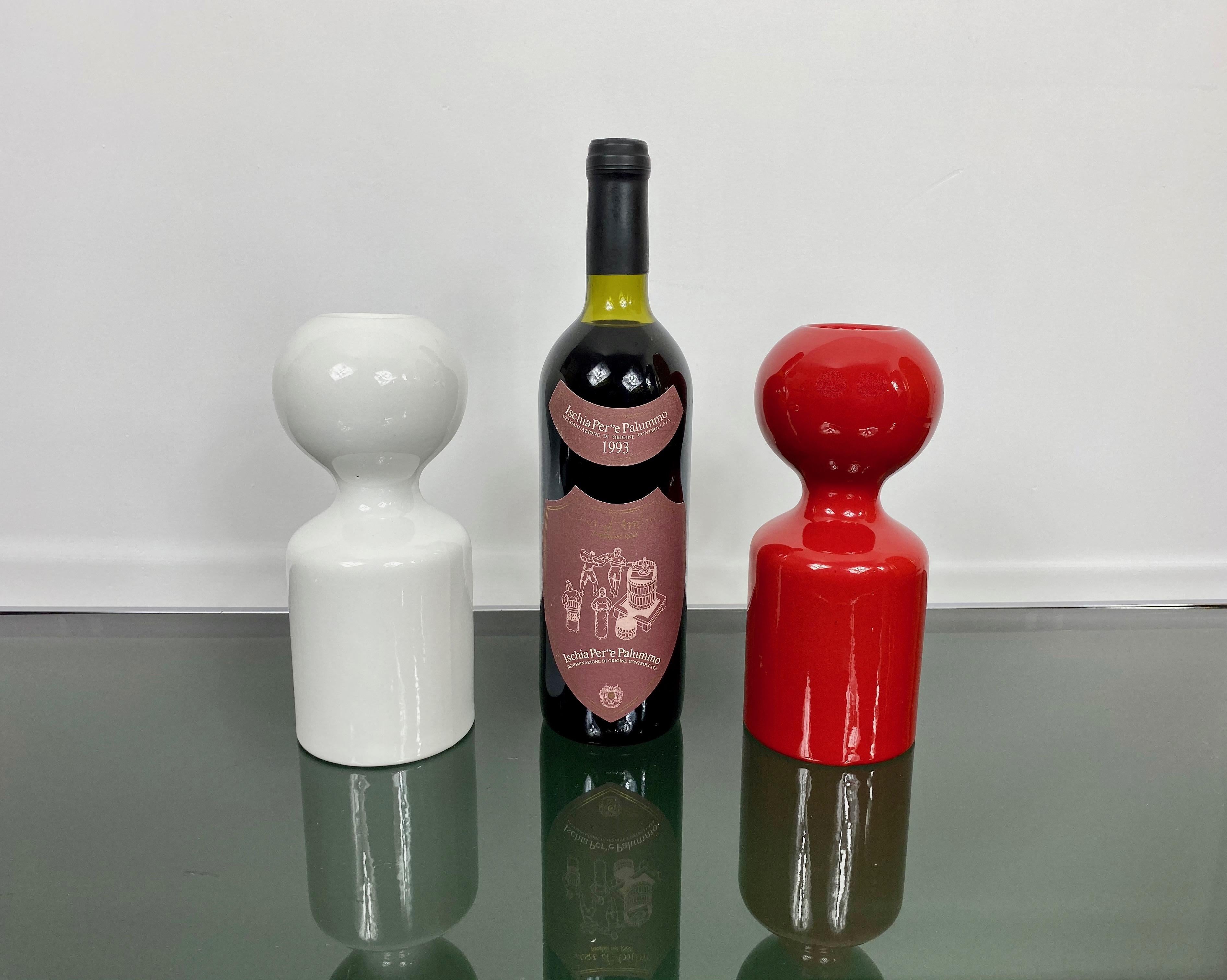 Paar Keramik-Kerzenhalter von Liisi Beckmann für Gabbianelli:: Italien:: 1960er Jahre im Angebot 1