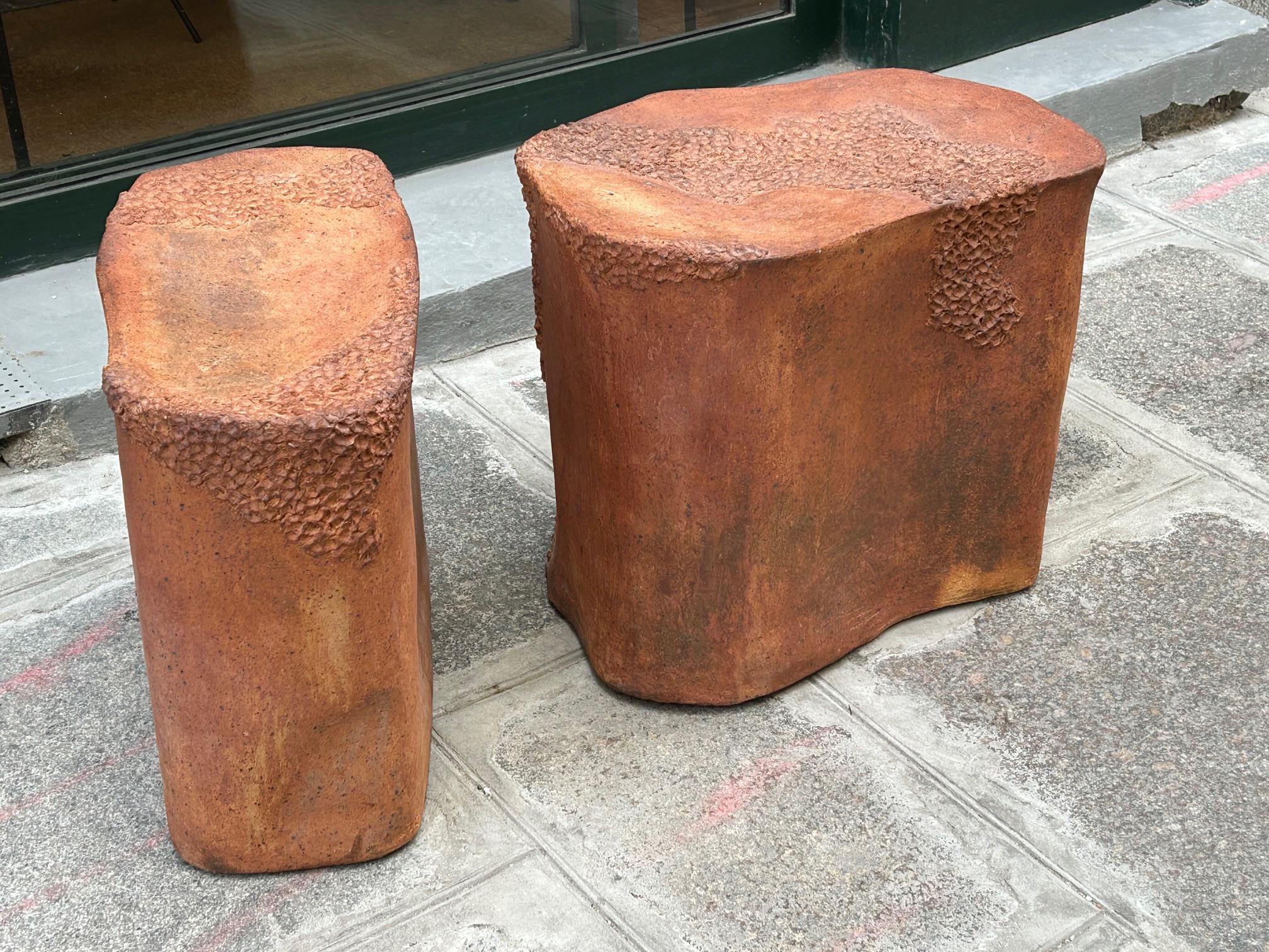 Paire de tables basses en céramique par Fourmanoir, France, 1980's Bon état - En vente à Paris, FR