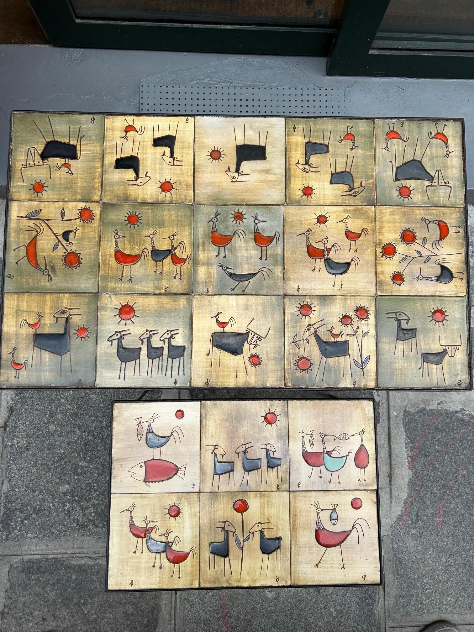 Paire de tables basses en céramique Olivier Pettit, France, vers les années 1960 en vente 3