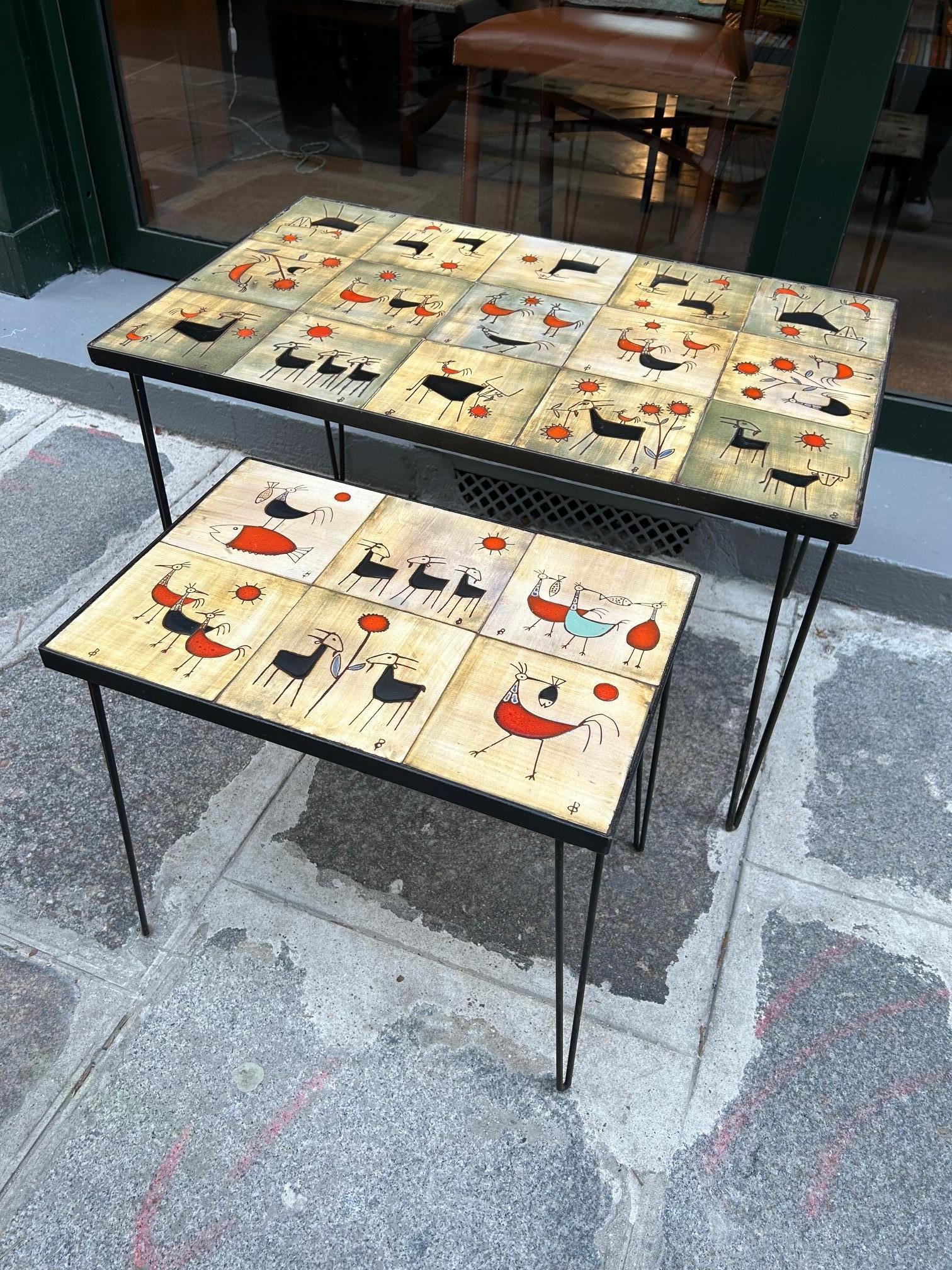 Paire de tables basses en céramique Olivier Pettit, France, vers les années 1960 en vente 2