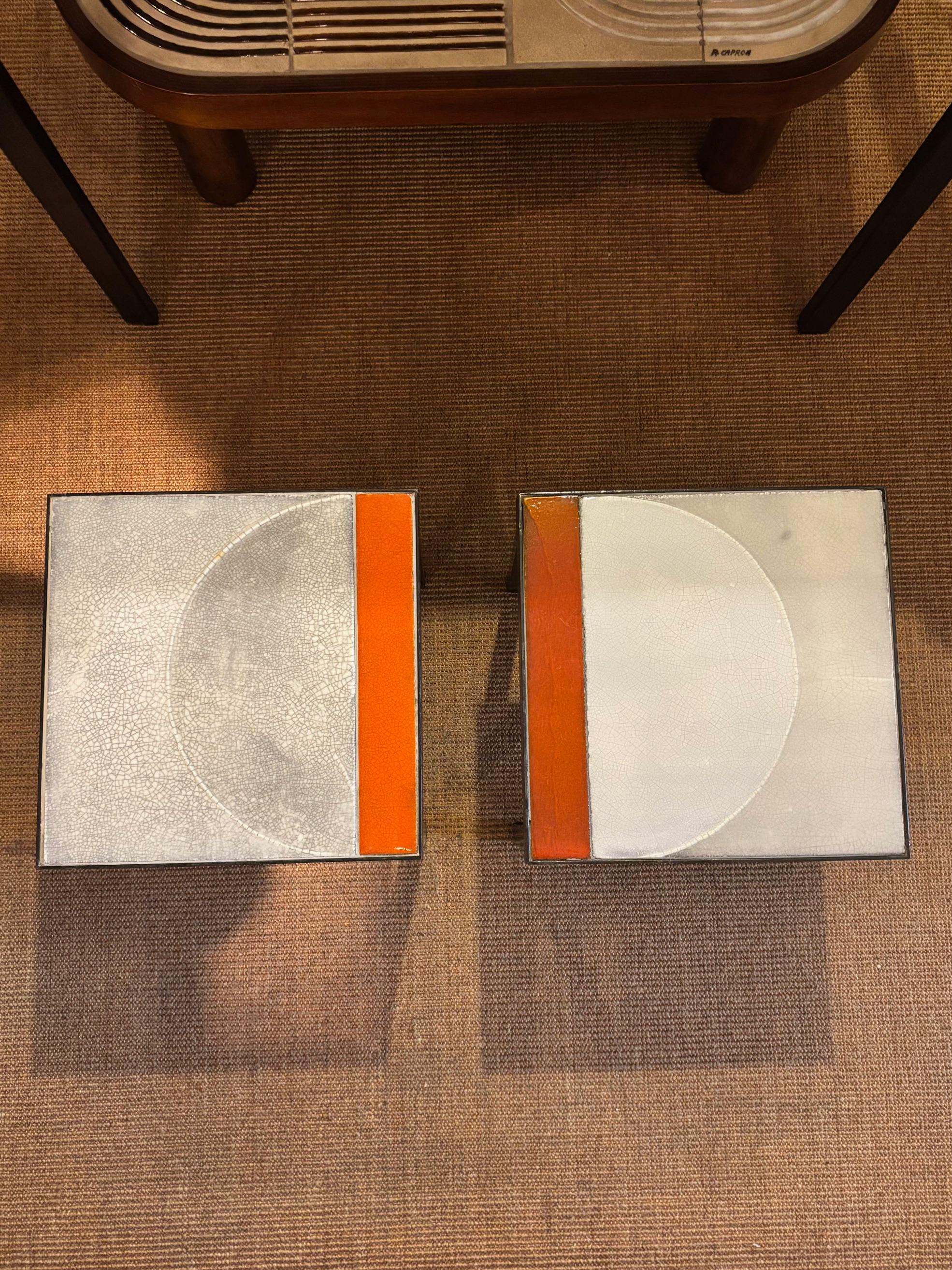 Modern Pair of Ceramic coffee table by Roger Capron, France, 1960's For Sale