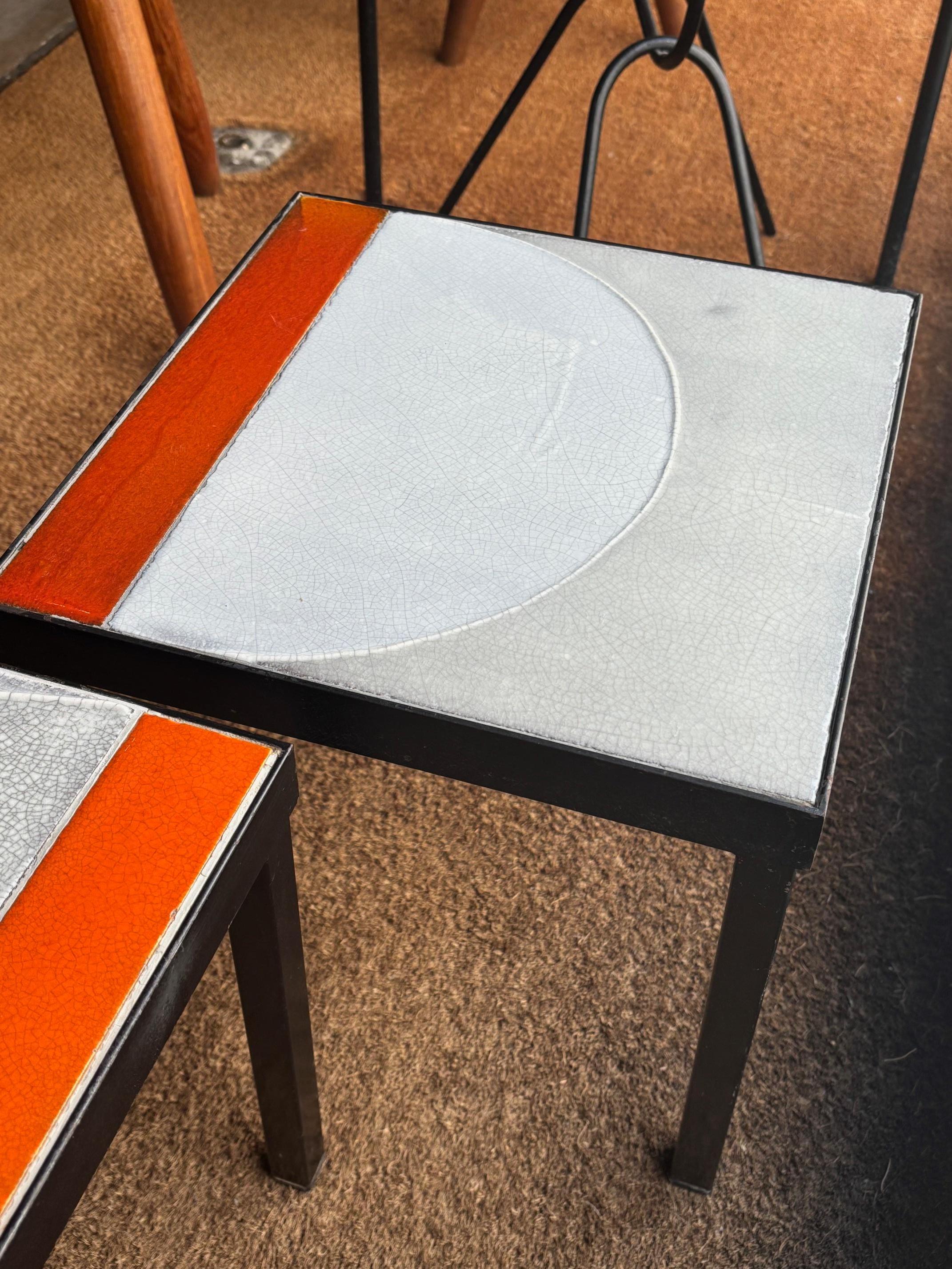 Mid-20th Century Pair of Ceramic coffee table by Roger Capron, France, 1960's For Sale
