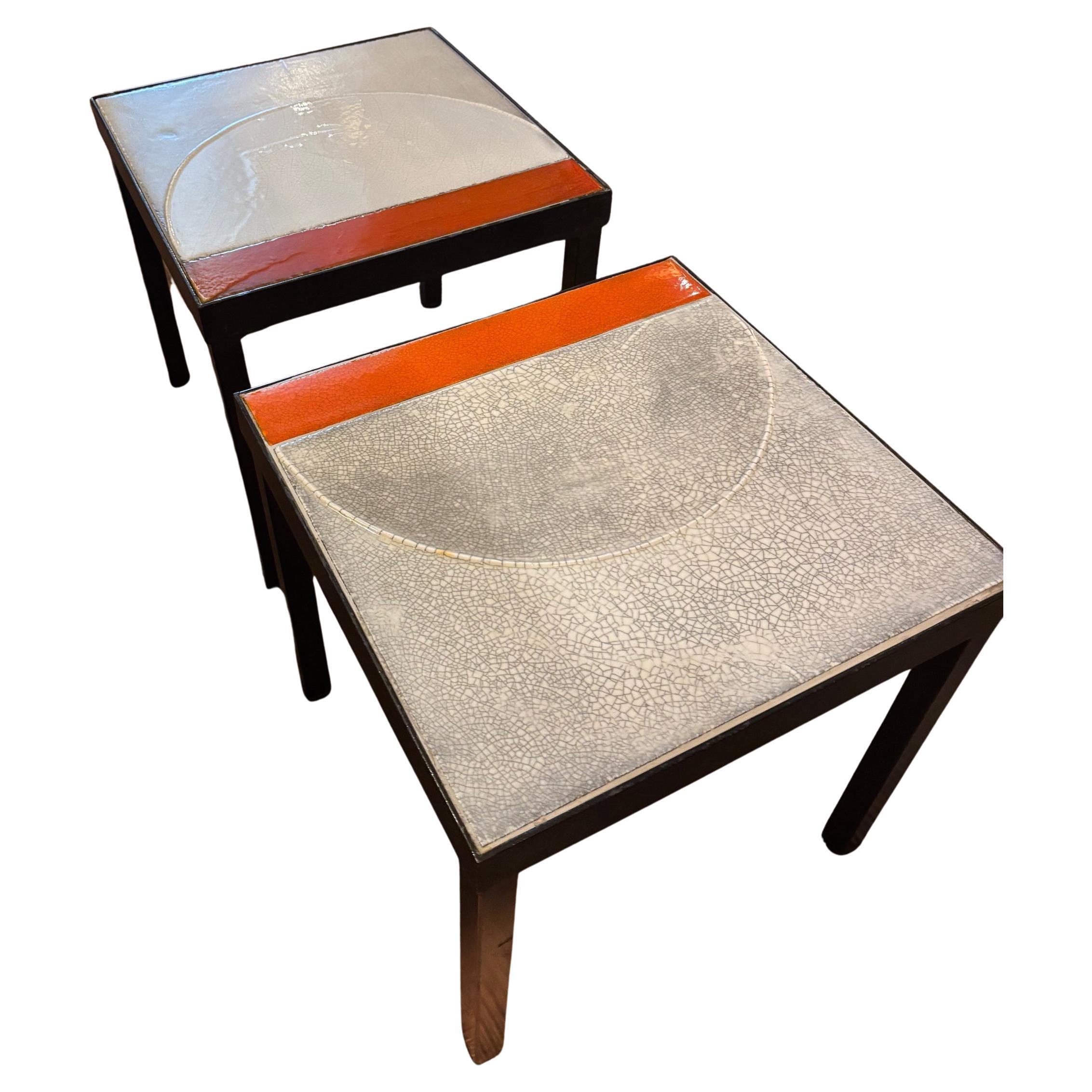 Paar Keramik-Couchtisch „Shogun“ von Roger Capron, Frankreich, 1960er Jahre