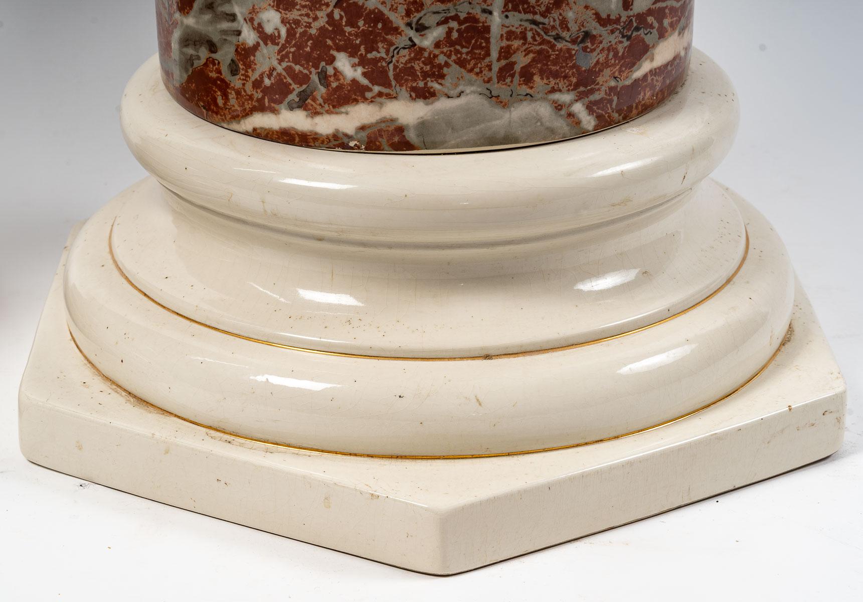Paar Keramiksäulen, spätes 19. Jahrhundert im Angebot 2