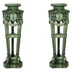 Pair of Ceramic Columns, Lechenet, End of the 20th Century