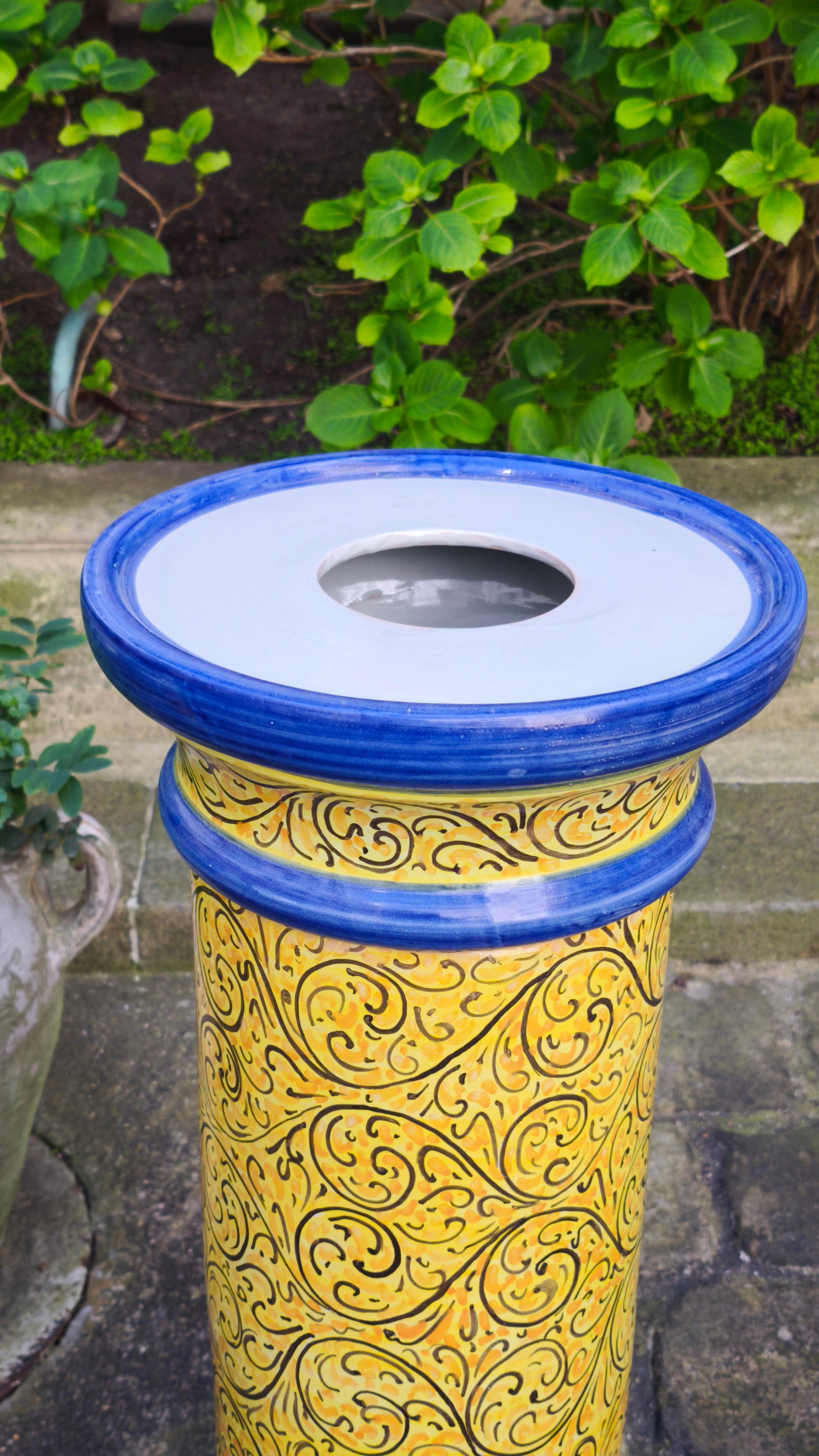 Contemporary Pair of ceramic columns, stands, pedestals, Italy For Sale