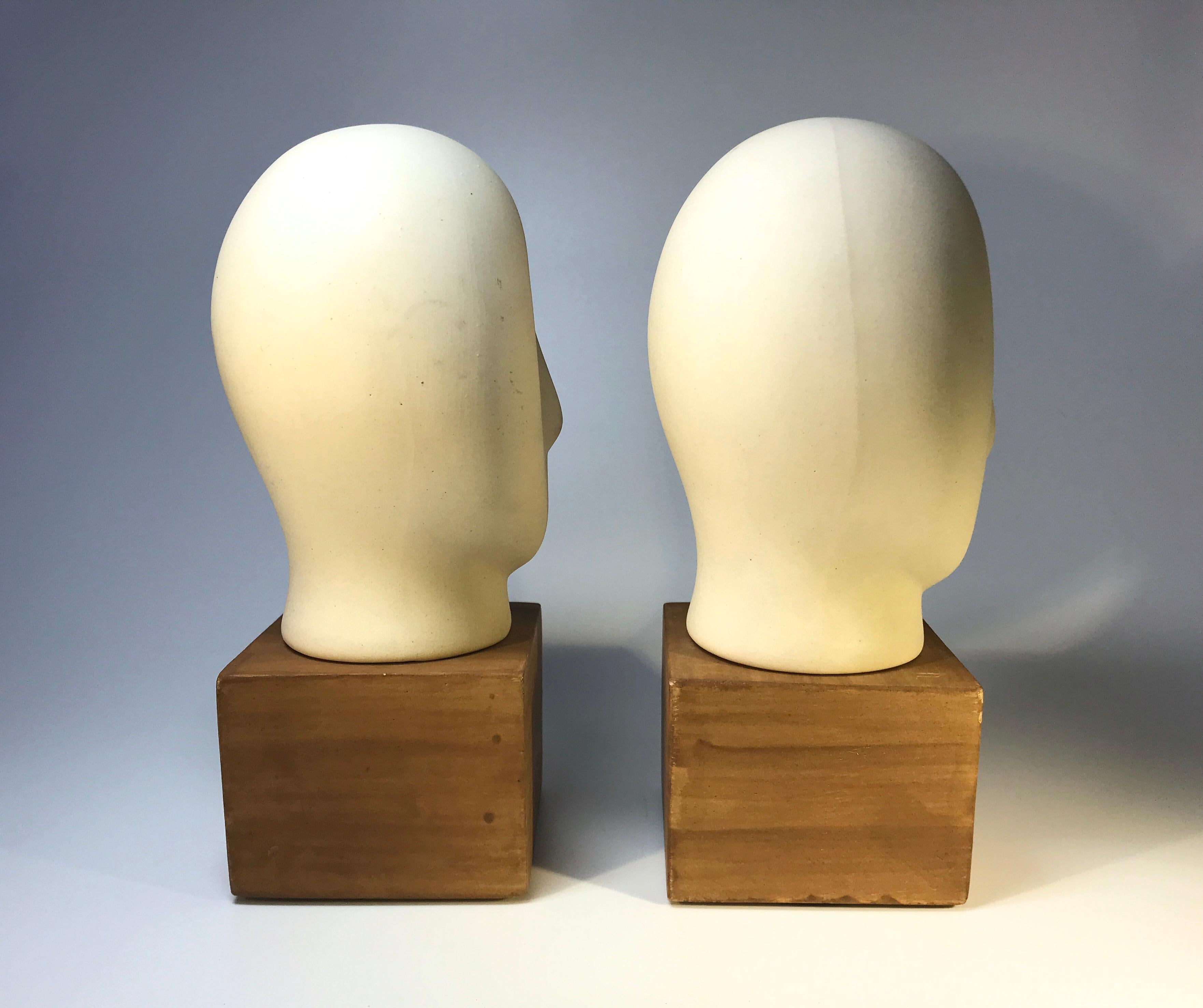 Unknown Pair of Ceramic Cycladic Sculptures Midcentury 1960s Retro