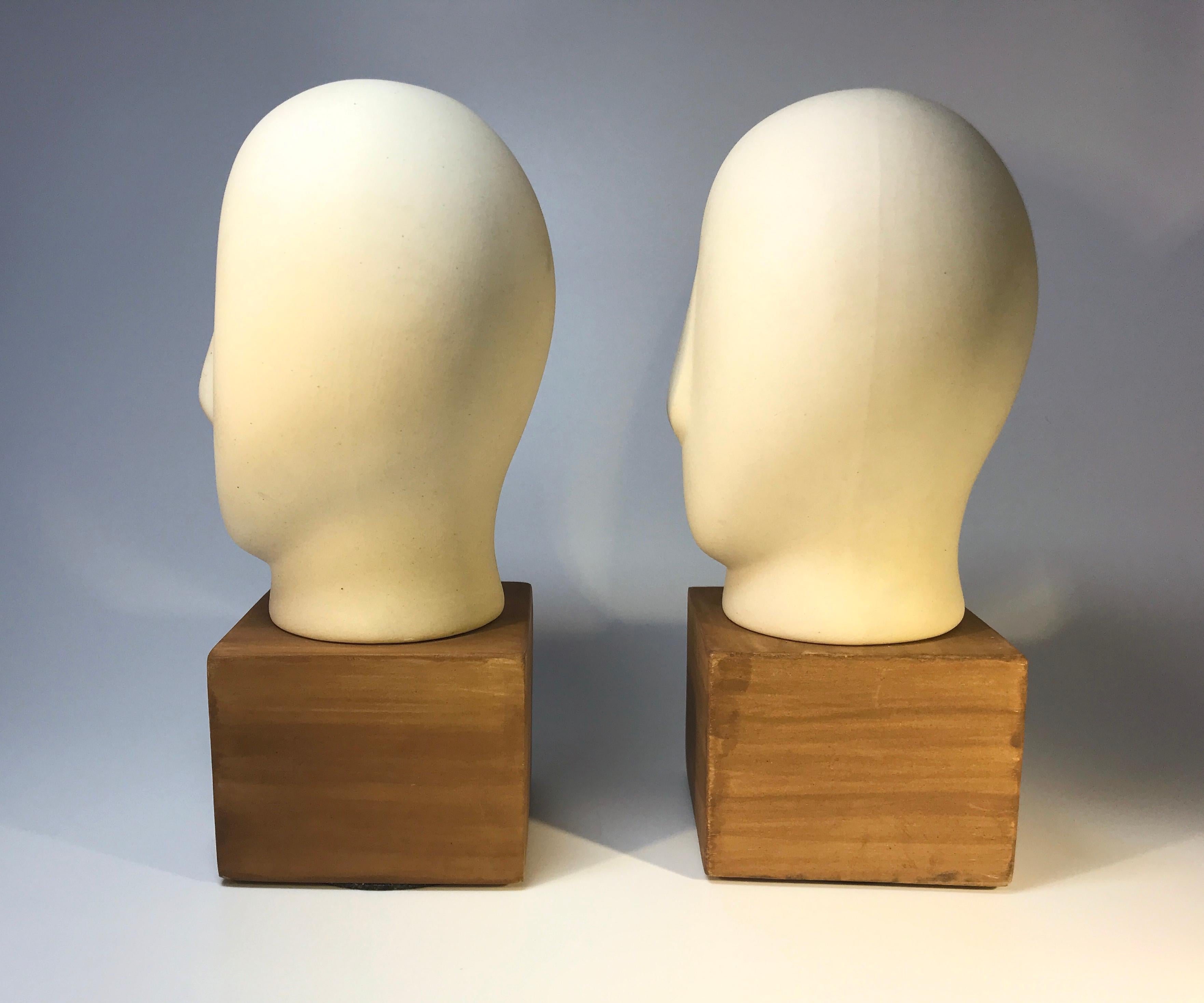 20th Century Pair of Ceramic Cycladic Sculptures Midcentury 1960s Retro