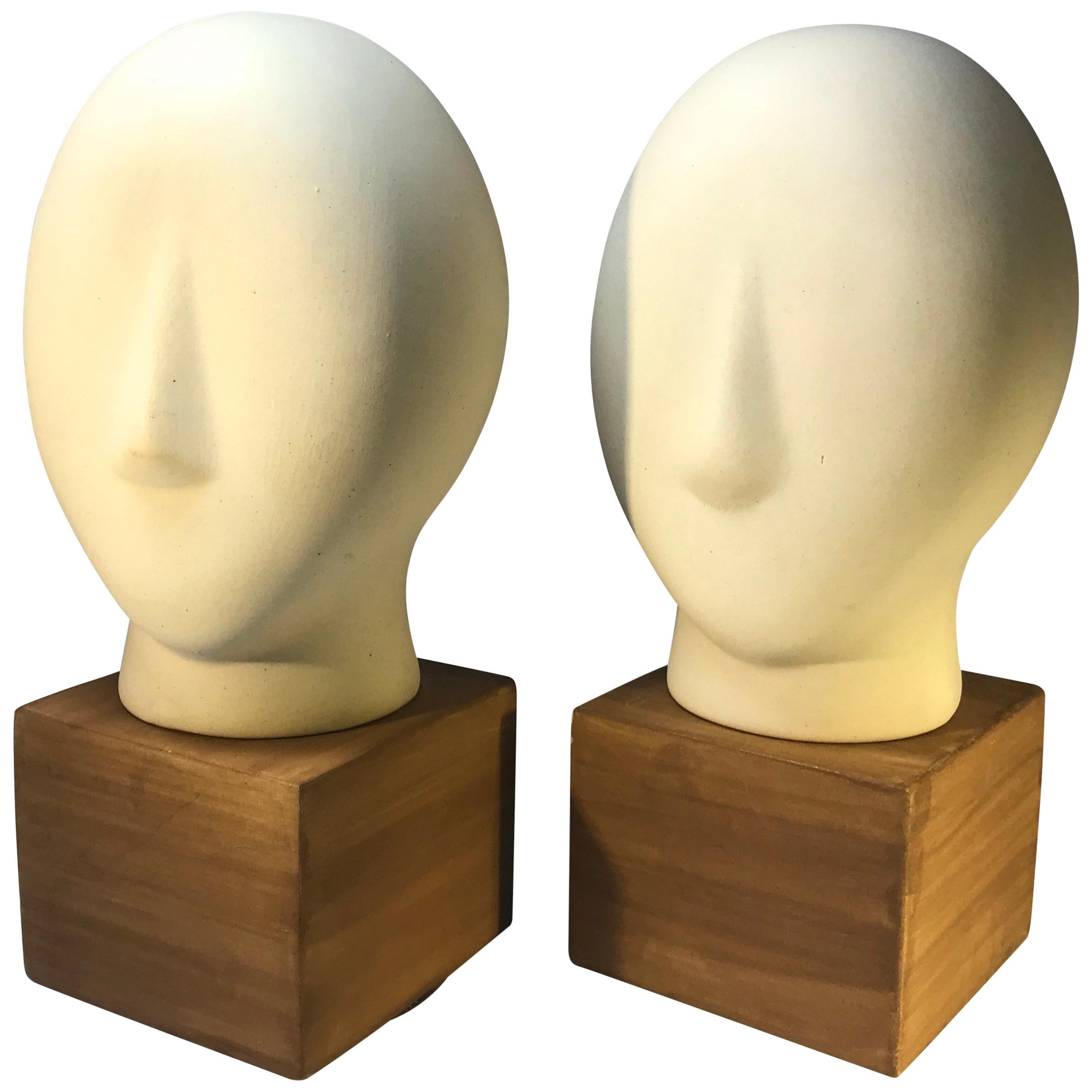 Jean MAYODON Exceptional Pair of Ceramic Sculptures For Sale at 1stDibs