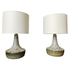Pair of ceramic danish lamps by Soholm - 1960s