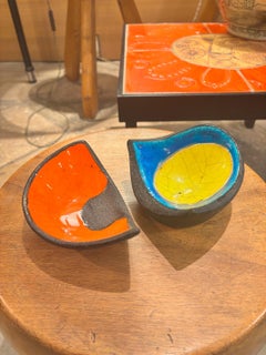 Pair of ceramic decorative Vide-Poche by Gilbert Valentin, France, Circa 1960's