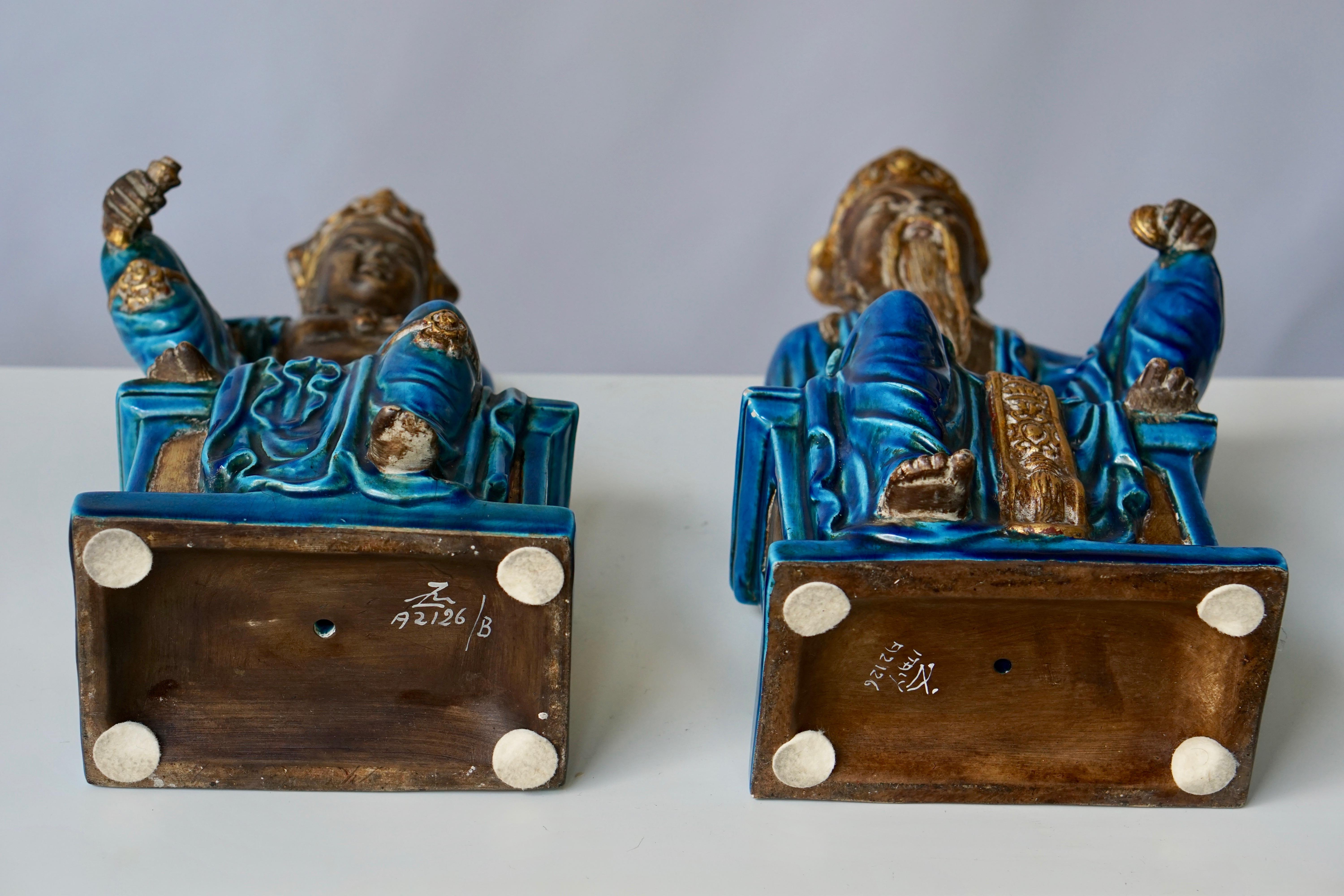 Pair of Ceramic Figurines Bu Ugo Zaccagnini For Sale 1