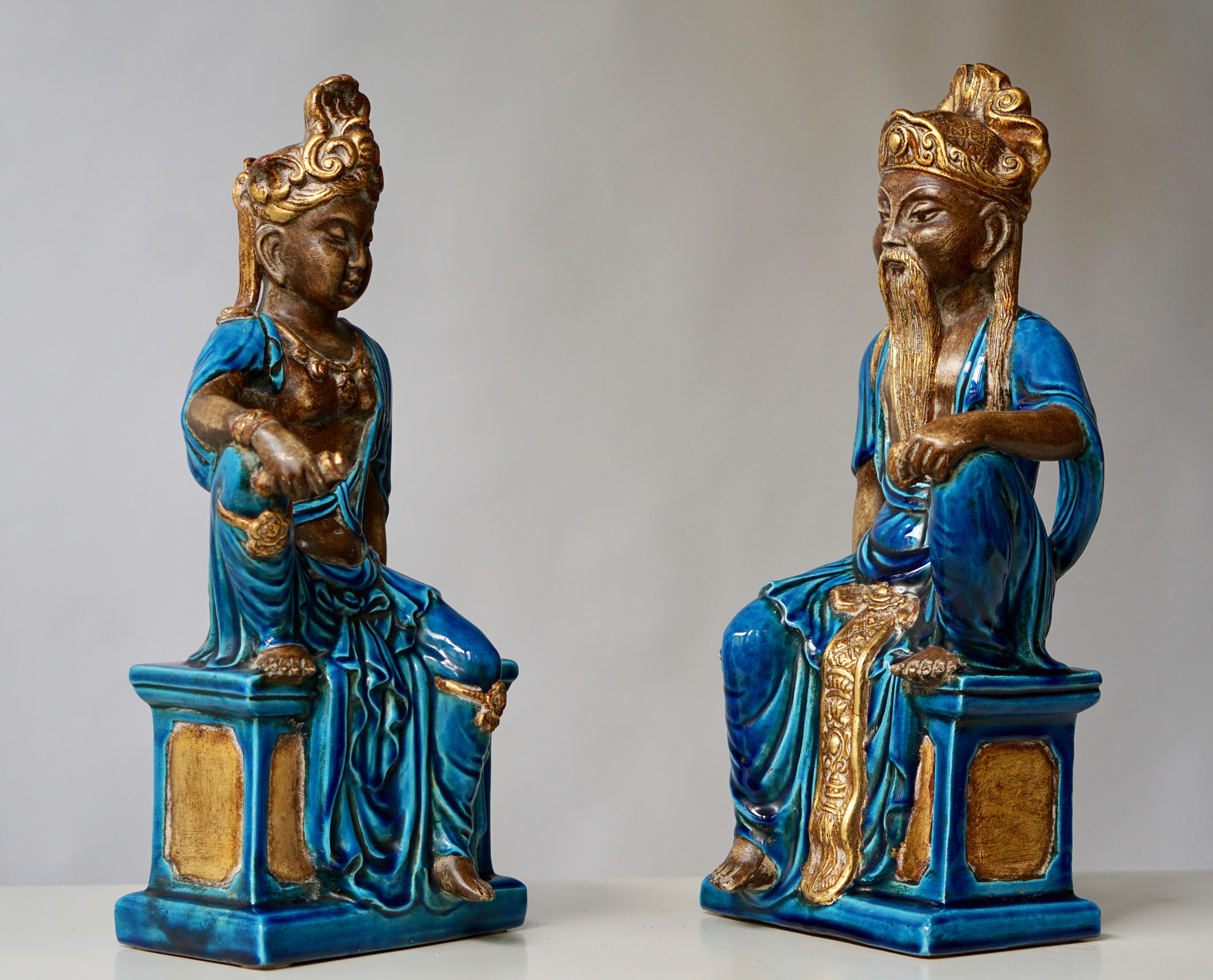 Pair of ceramic figurines by Ugo Zaccagnini.
Italy, 1960s.