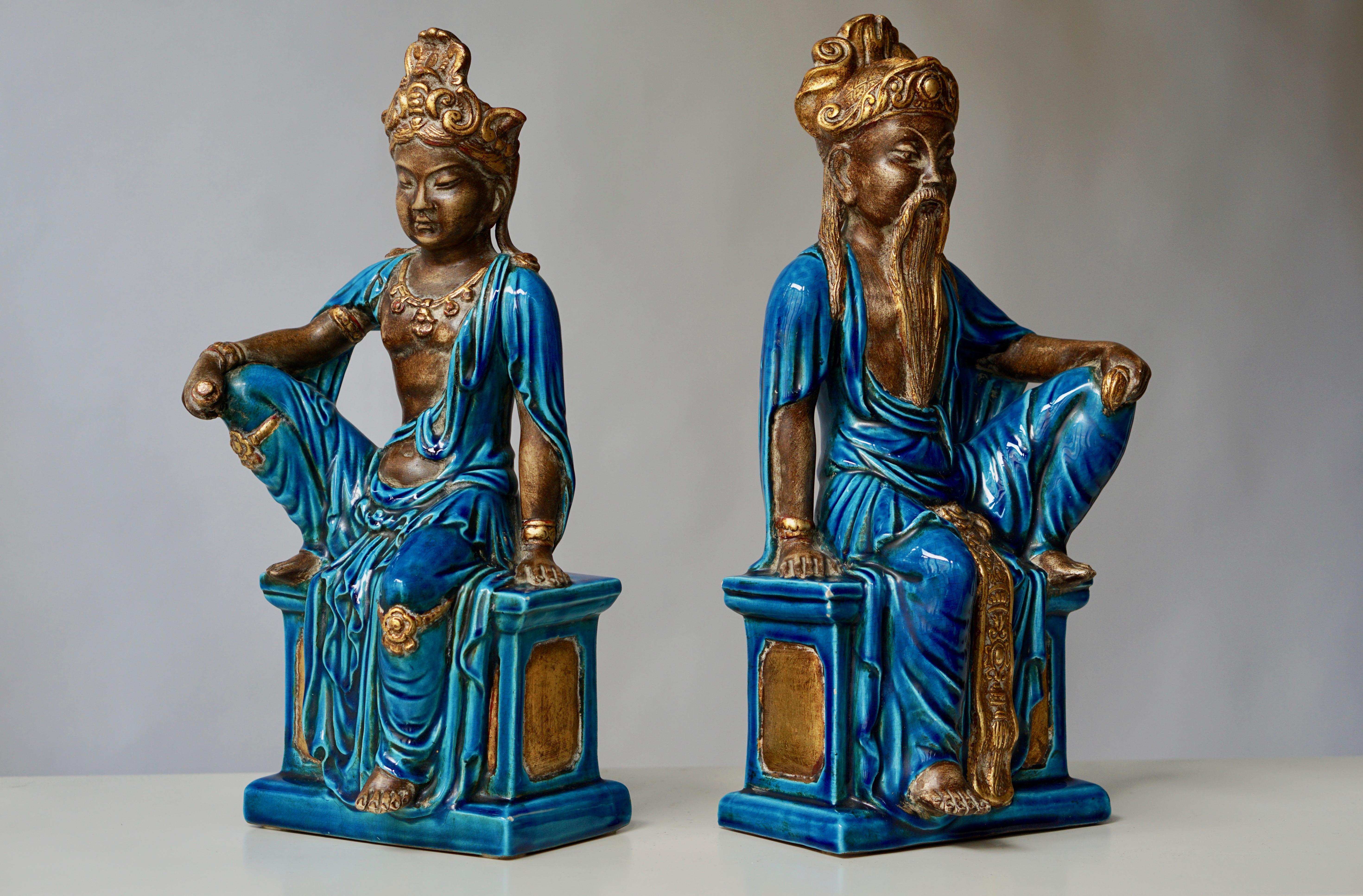 Paar Keramikfiguren „Bu Ugo Zaccagnini“ (Moderne der Mitte des Jahrhunderts) im Angebot