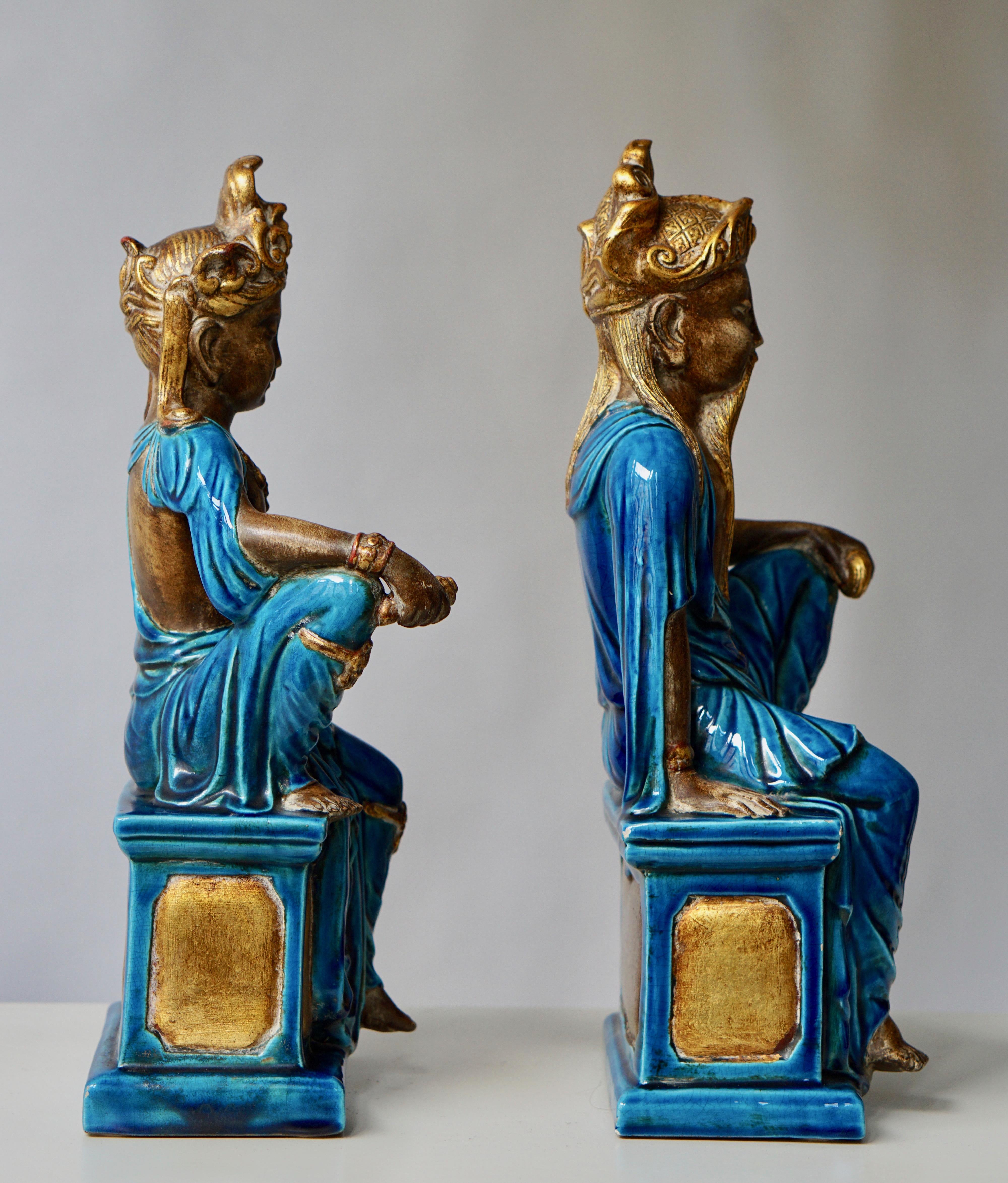 Paar Keramikfiguren „Bu Ugo Zaccagnini“ (Italienisch) im Angebot