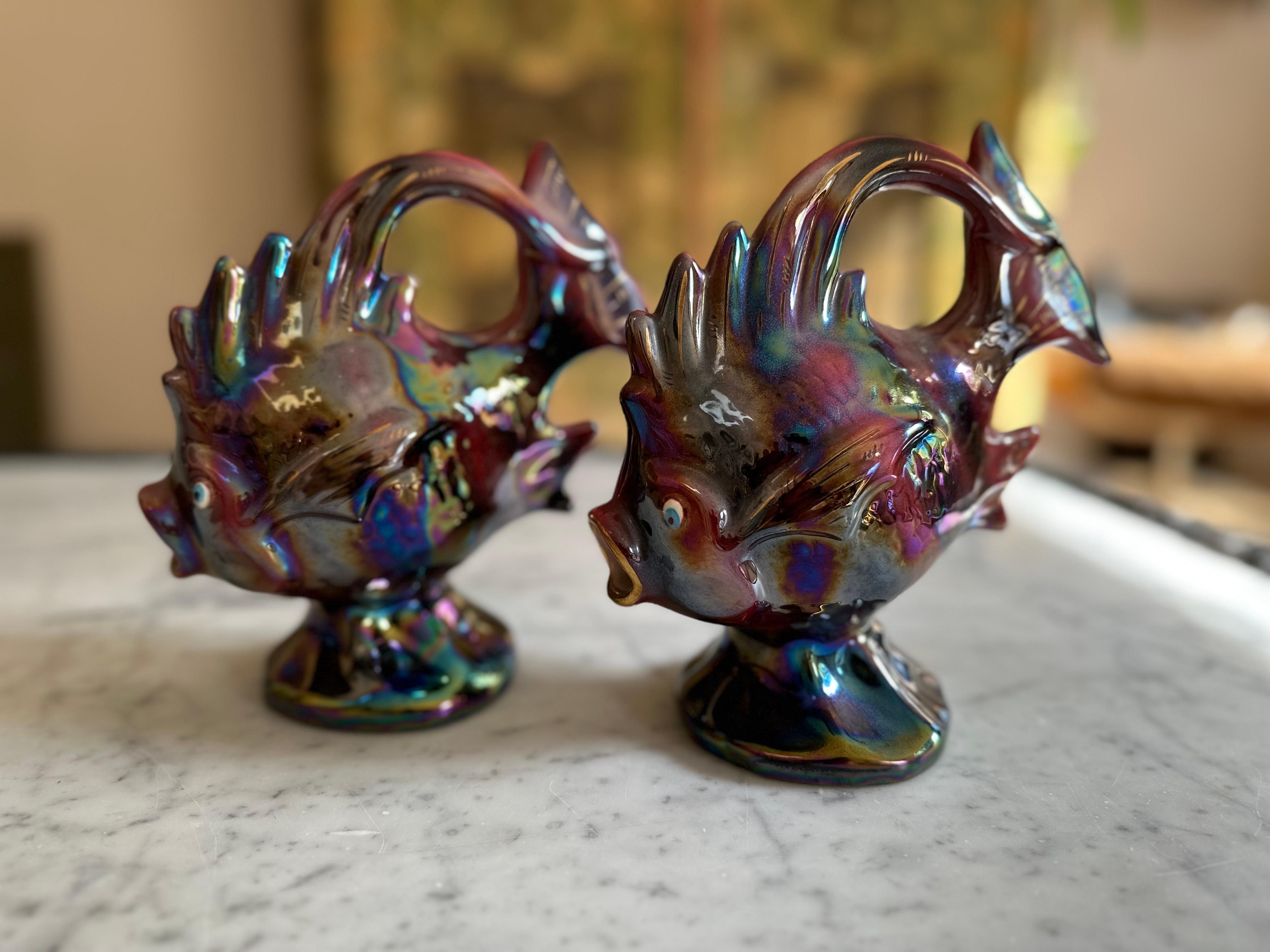 Pair of Ceramic fish, mid-century by Florence Monte Carlo In Good Condition For Sale In Hamburg, DE