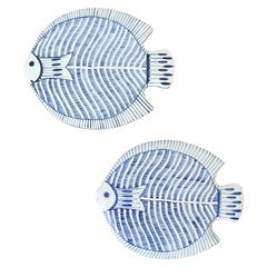 Vintage Pair of Ceramic Fish Plates