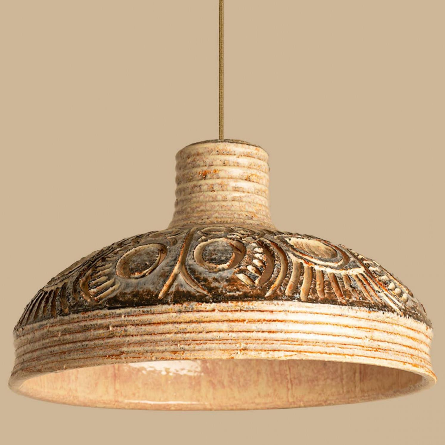 Other Pair of Ceramic Geometric Pendants by Jette Hellerøe for Axella Denmark, 1960s For Sale