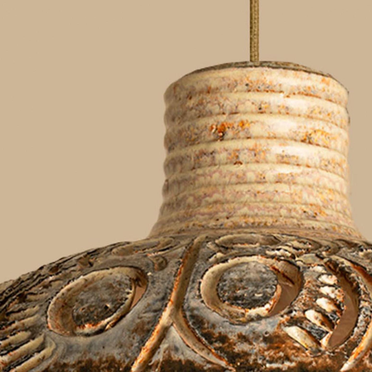 Pair of Ceramic Geometric Pendants by Jette Hellerøe for Axella Denmark, 1960s In Good Condition For Sale In Rijssen, NL