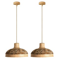 Pair of Ceramic Geometric Pendants by Jette Hellerøe for Axella Denmark, 1960s