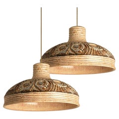 Pair of Ceramic Geometric Pendants by Jette Hellerøe for Axella Denmark, 1960s