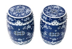 Pair of Ceramic Hand Painted Chinese Garden Stools