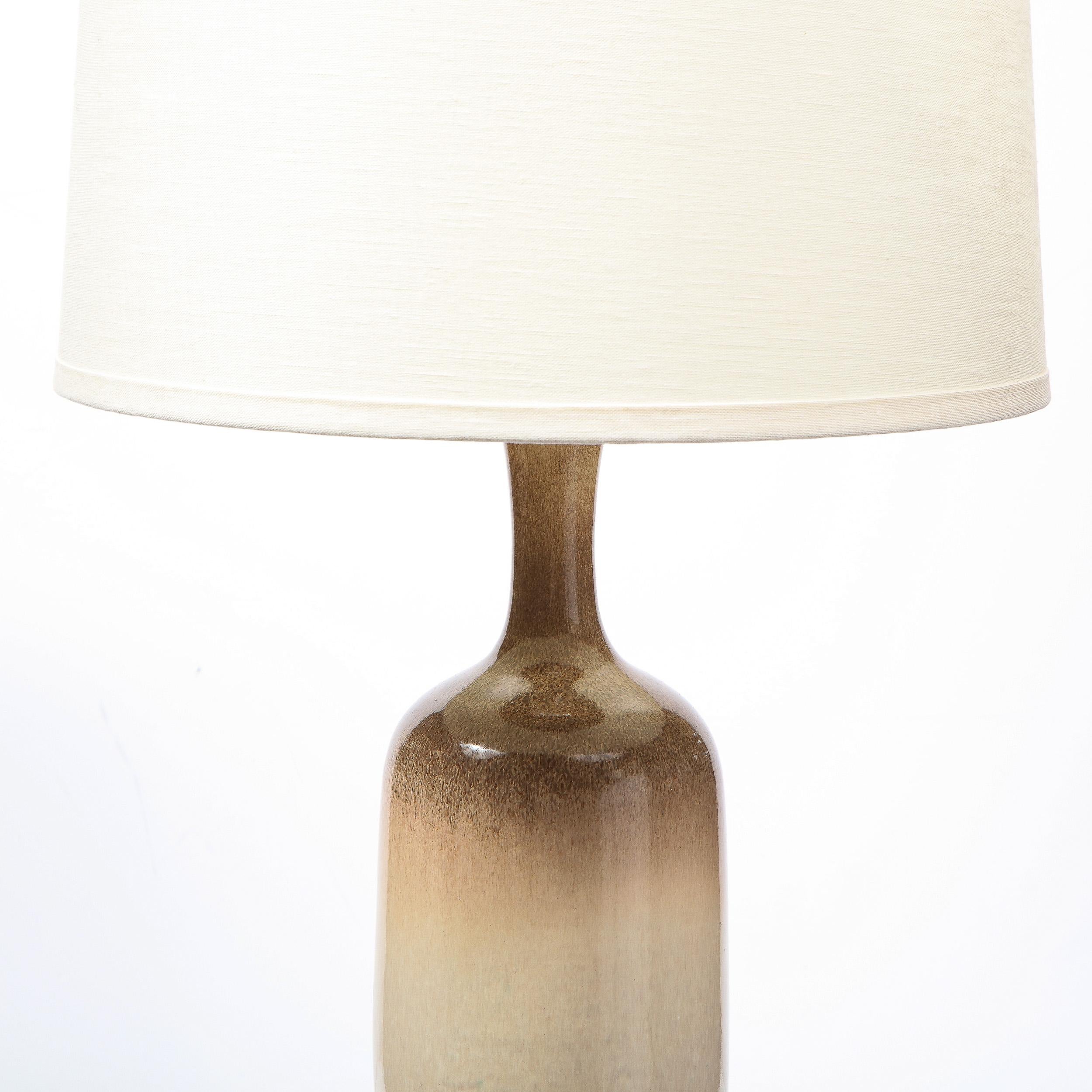 Mid-Century Modern Pair of Ceramic Hand Painted Gradient Table Lamps by Design Techniques 