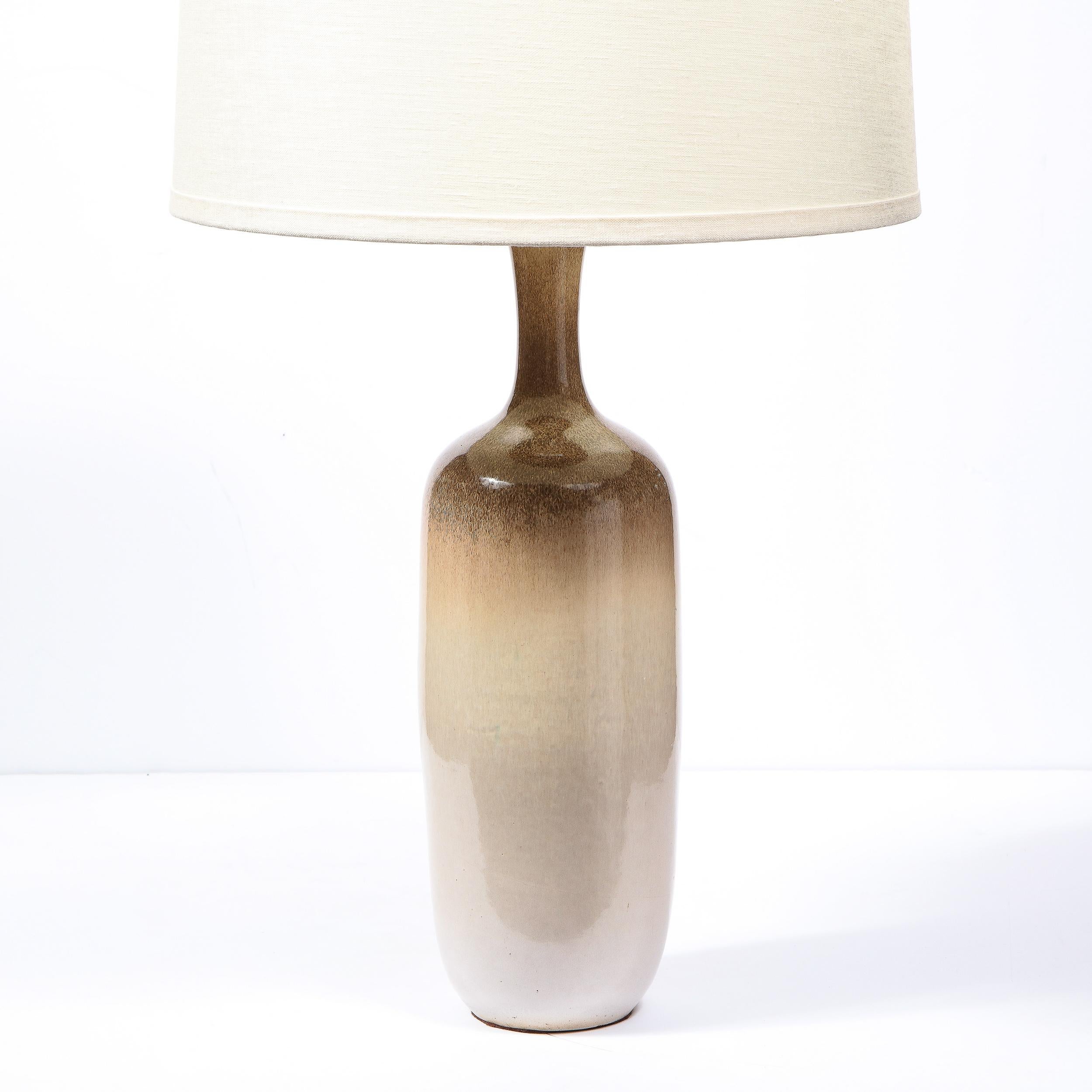 American Pair of Ceramic Hand Painted Gradient Table Lamps by Design Techniques 