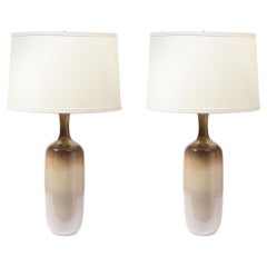 Pair of Ceramic Hand Painted Gradient Table Lamps by Design Techniques 