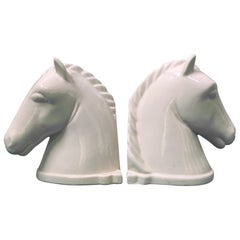 Pair of Ceramic Horse Head Bookends