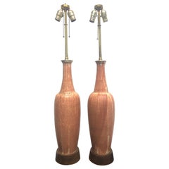 Pair of Ceramic Italian Lamps by Marcello Fantoni for Raymor
