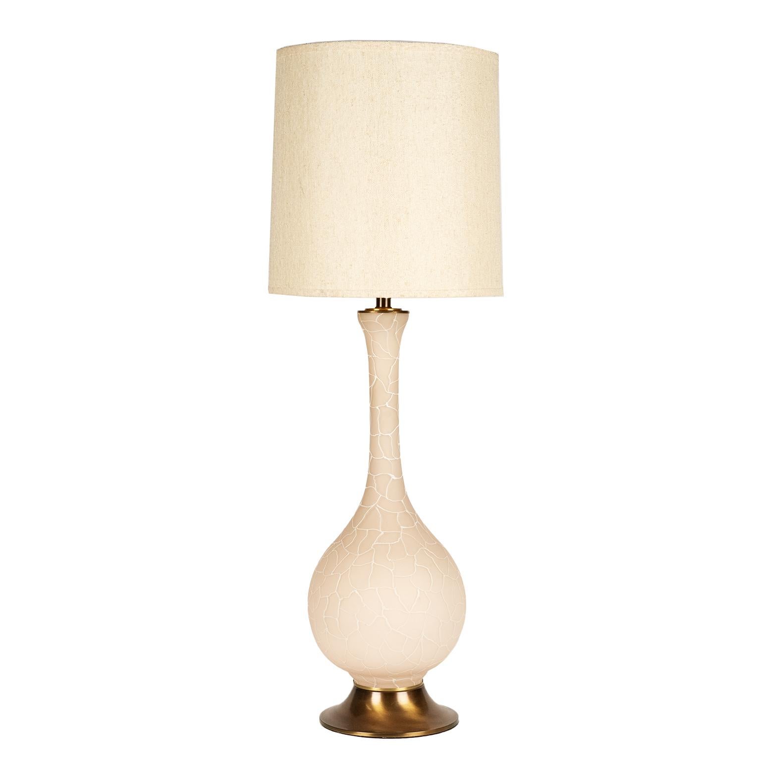 These tall and impressive soft pale blush tone lamps are fitted with their original
