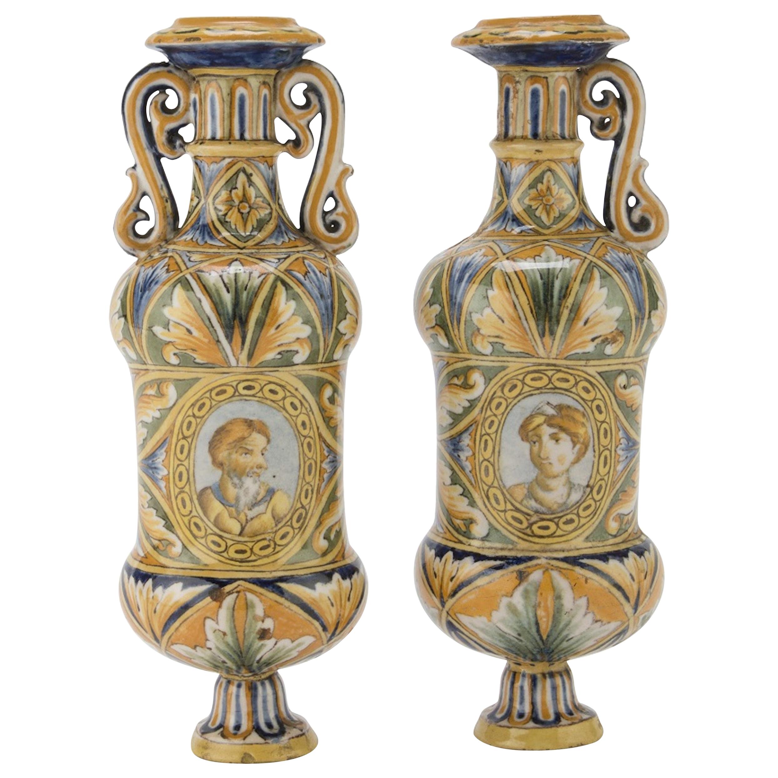 Pair of Ceramic Jugs by Italian School, 19th Century