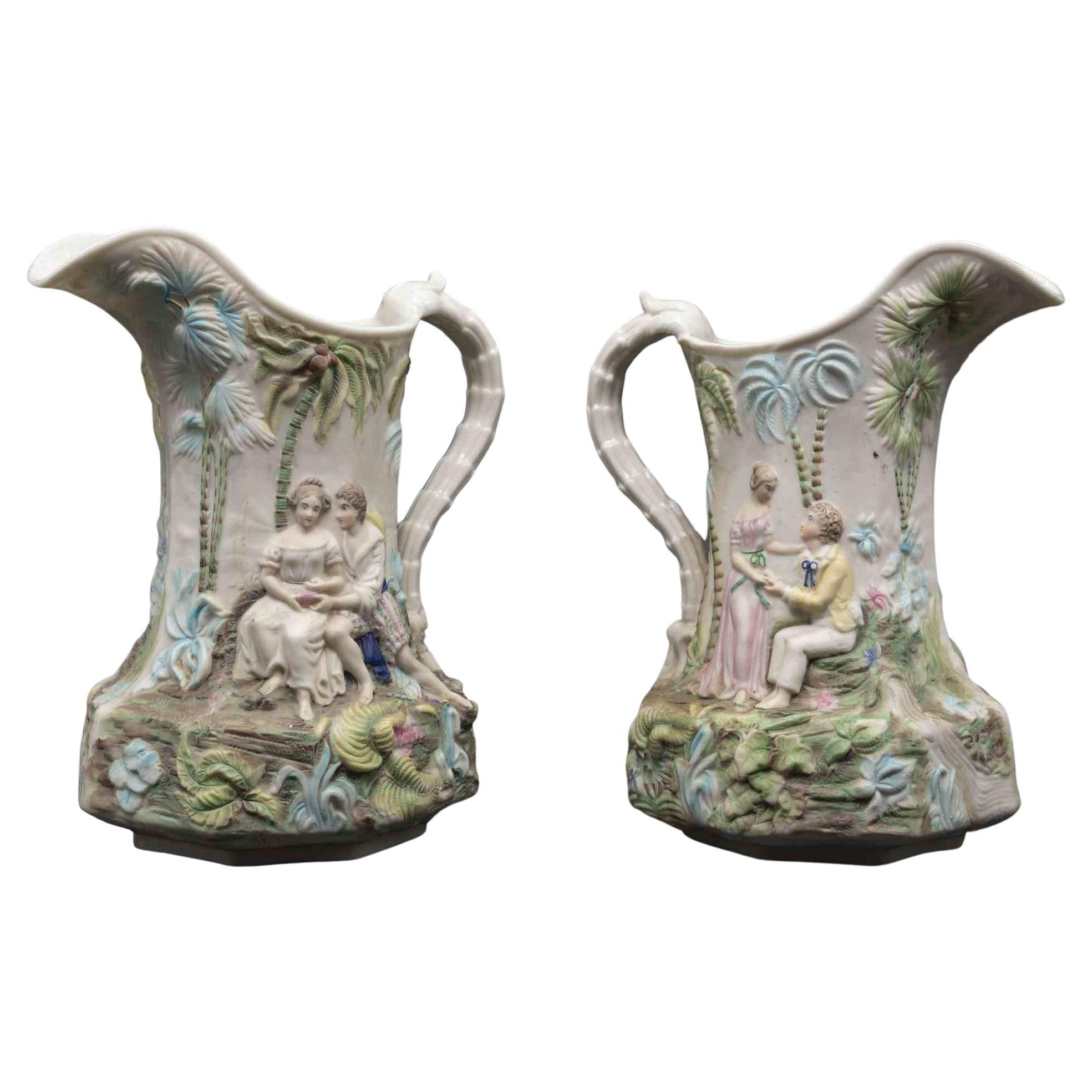 Pair of Ceramic Jugs, Early 20th Century For Sale