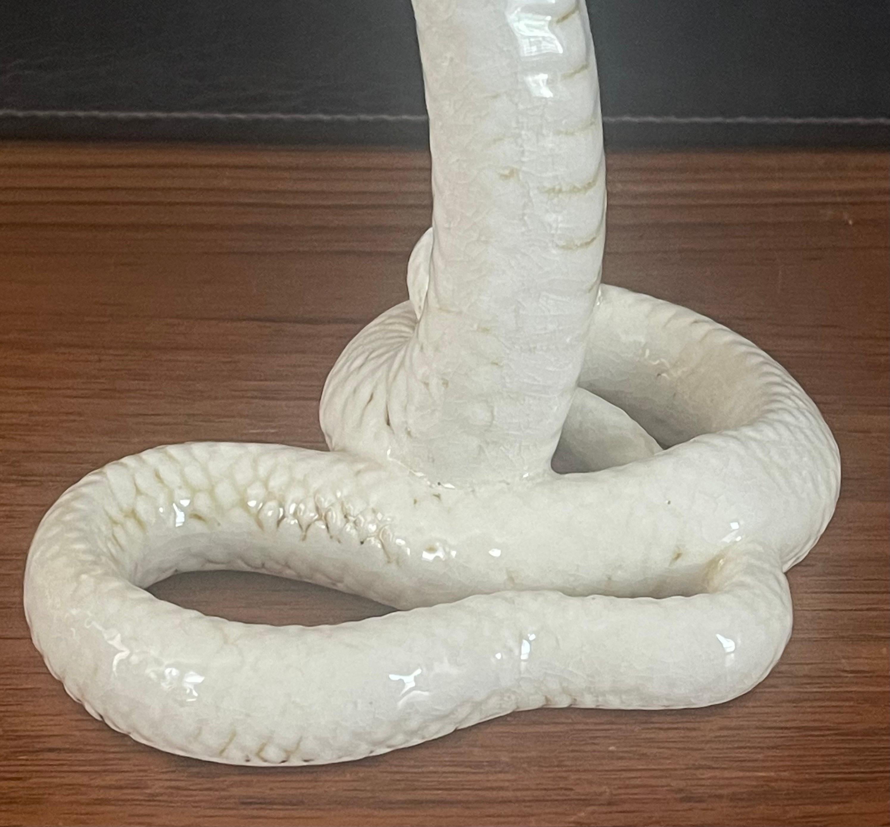 Pair of Ceramic King Cobra Snake Sculptures For Sale 7