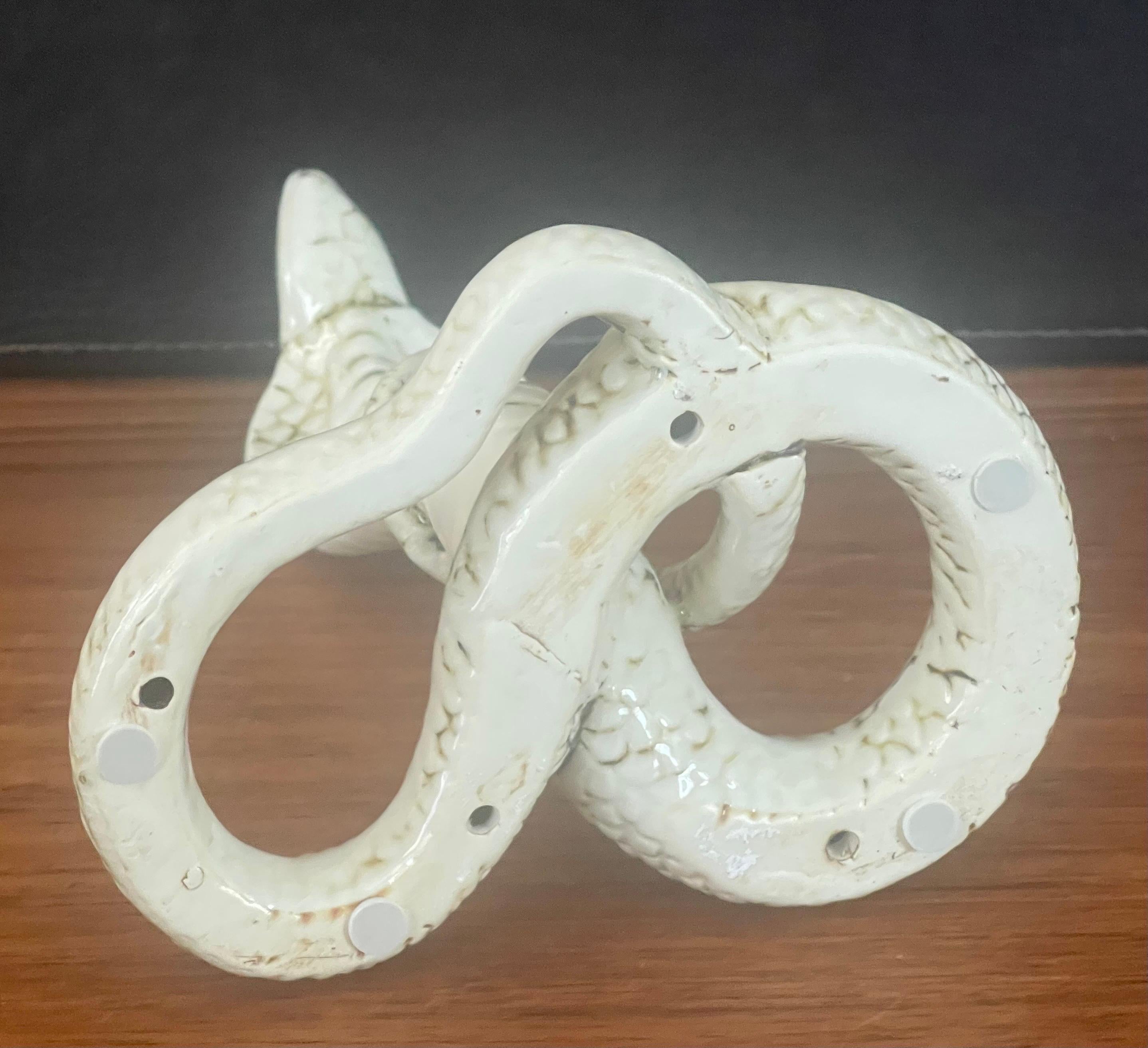 Pair of Ceramic King Cobra Snake Sculptures For Sale 8