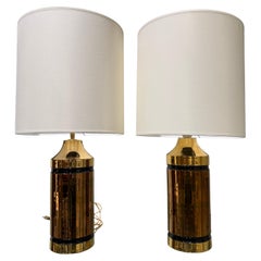 Pair of ceramic lamps Bergboms Sweden 1970