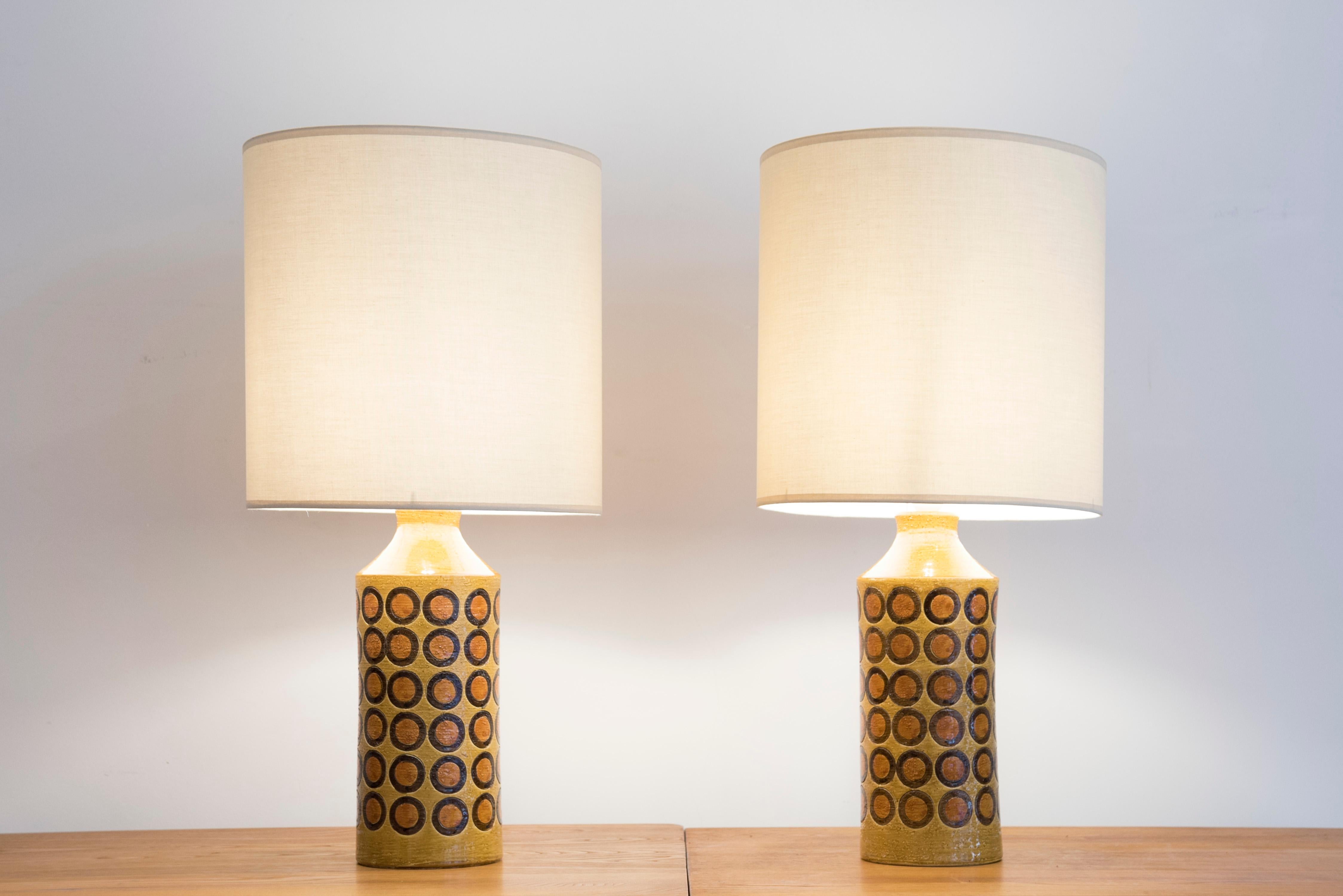 Mid-Century Modern Pair of Ceramic Lamps, Bitossi, 1970s