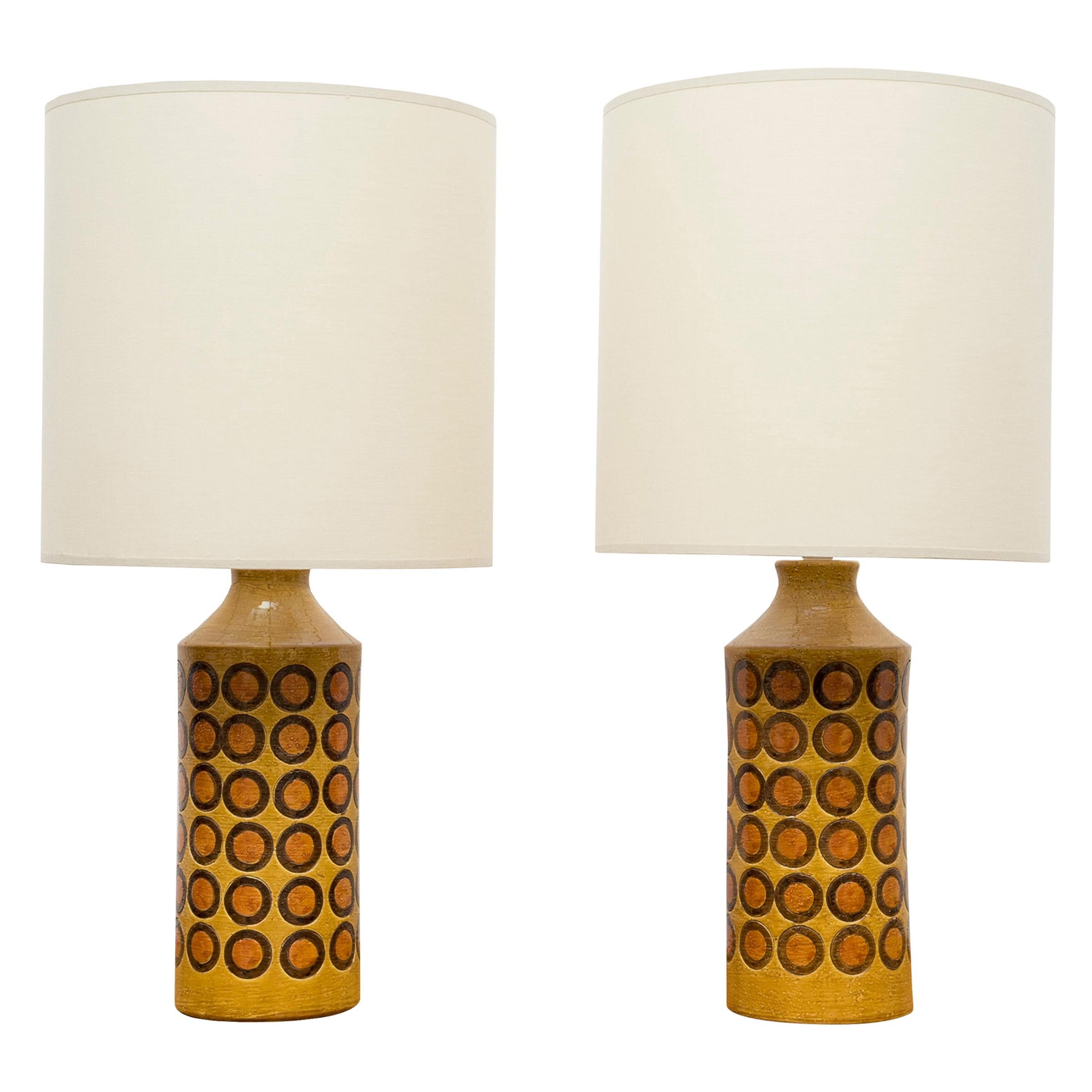 Pair of Ceramic Lamps, Bitossi, 1970s